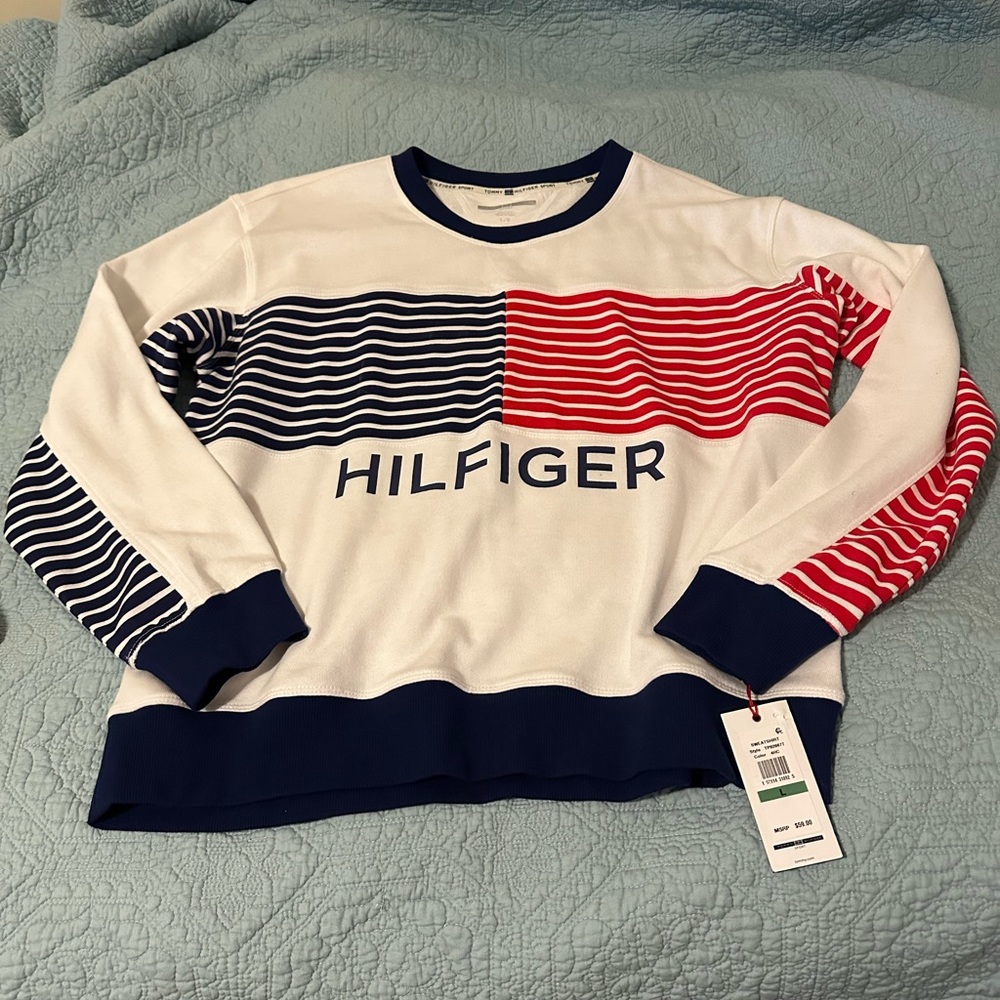 TOMMY HILFIGER WOMEN's TOP- NEW WITH TAGS. NEVER WORN. LARGE SIZE